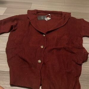 Maroon cardigan